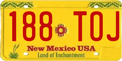 NM license plate 188TOJ