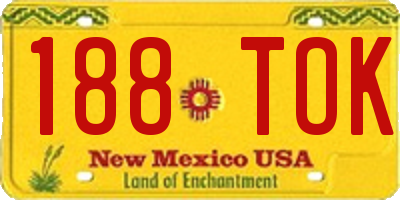NM license plate 188TOK