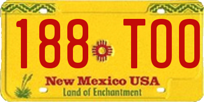NM license plate 188TOO