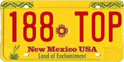 NM license plate 188TOP