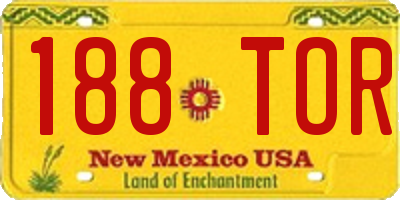 NM license plate 188TOR
