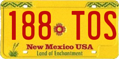 NM license plate 188TOS