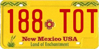 NM license plate 188TOT
