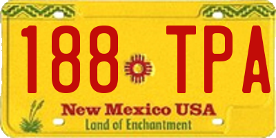 NM license plate 188TPA