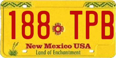 NM license plate 188TPB