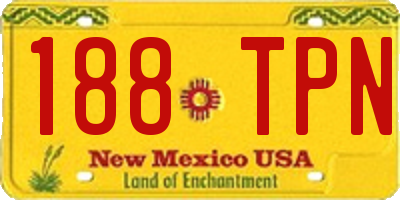NM license plate 188TPN