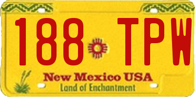 NM license plate 188TPW