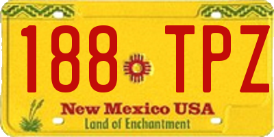 NM license plate 188TPZ