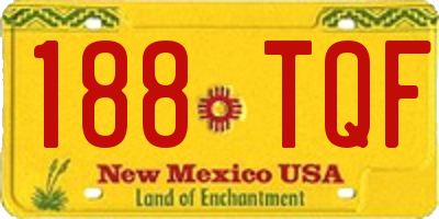 NM license plate 188TQF