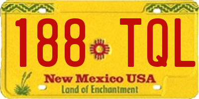 NM license plate 188TQL