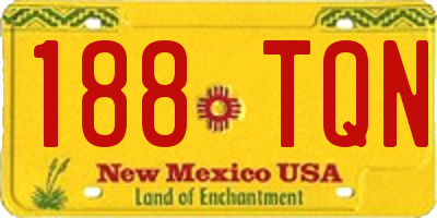 NM license plate 188TQN