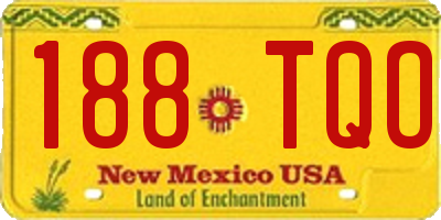 NM license plate 188TQO
