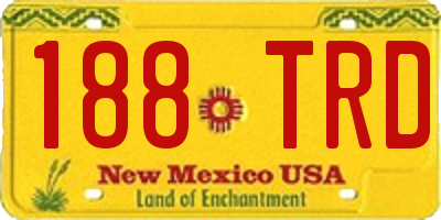 NM license plate 188TRD