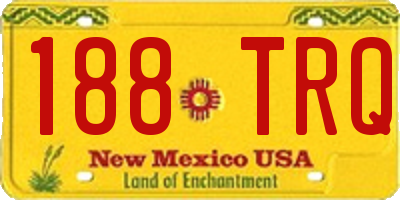 NM license plate 188TRQ