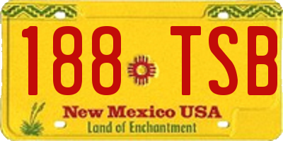NM license plate 188TSB