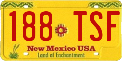 NM license plate 188TSF