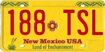 NM license plate 188TSL