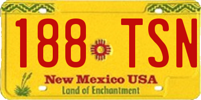 NM license plate 188TSN