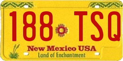 NM license plate 188TSQ