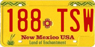 NM license plate 188TSW