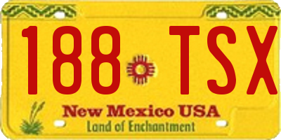 NM license plate 188TSX