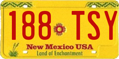 NM license plate 188TSY