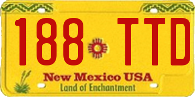 NM license plate 188TTD