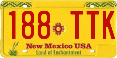 NM license plate 188TTK