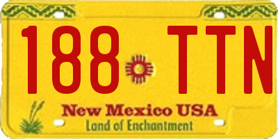 NM license plate 188TTN