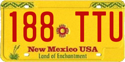 NM license plate 188TTU