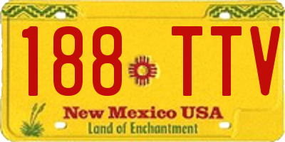 NM license plate 188TTV