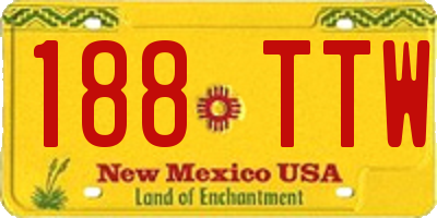 NM license plate 188TTW