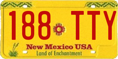 NM license plate 188TTY