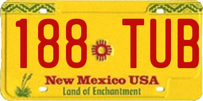 NM license plate 188TUB
