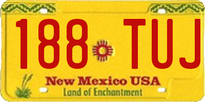 NM license plate 188TUJ