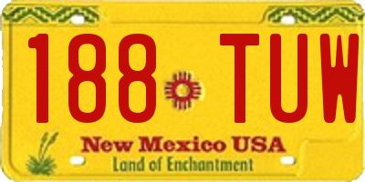 NM license plate 188TUW