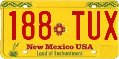 NM license plate 188TUX
