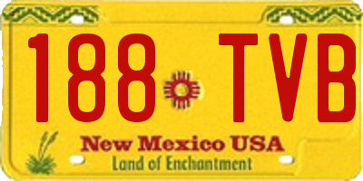 NM license plate 188TVB