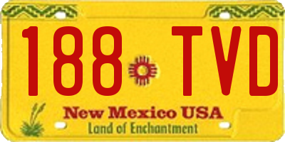 NM license plate 188TVD