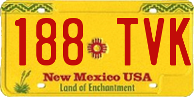 NM license plate 188TVK