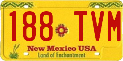 NM license plate 188TVM