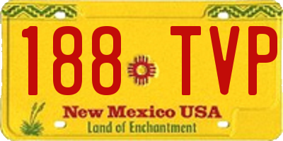 NM license plate 188TVP
