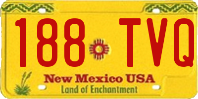NM license plate 188TVQ