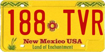 NM license plate 188TVR