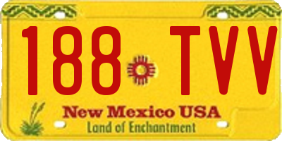 NM license plate 188TVV