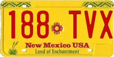 NM license plate 188TVX