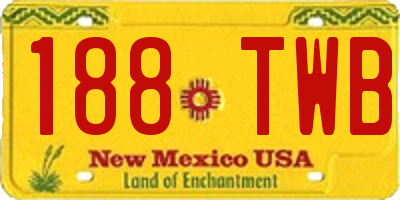 NM license plate 188TWB