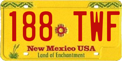 NM license plate 188TWF