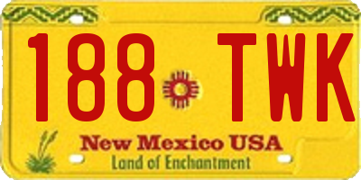 NM license plate 188TWK