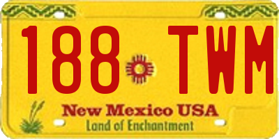 NM license plate 188TWM
